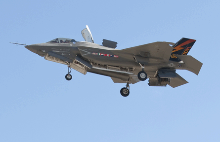 F-35 JSF Lightning II sedang Hovering di udara